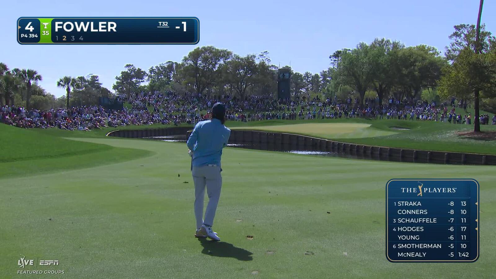Rickie Fowler hits 95-yard approach to 9 feet, sets up birdie on No. 4 at THE PLAYERS