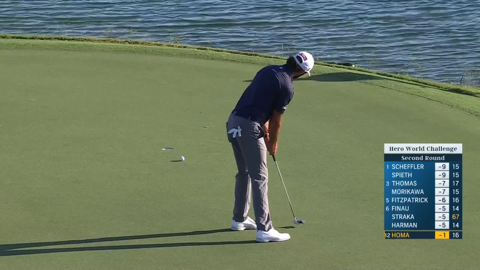 Max Homa holes birdie putt at Hero World Challenge