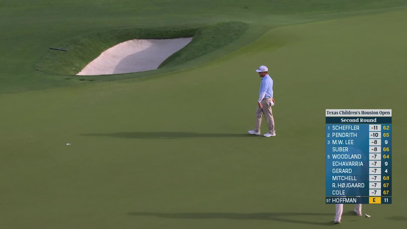 Charley Hoffman sinks a 22-foot birdie putt at Houston Open