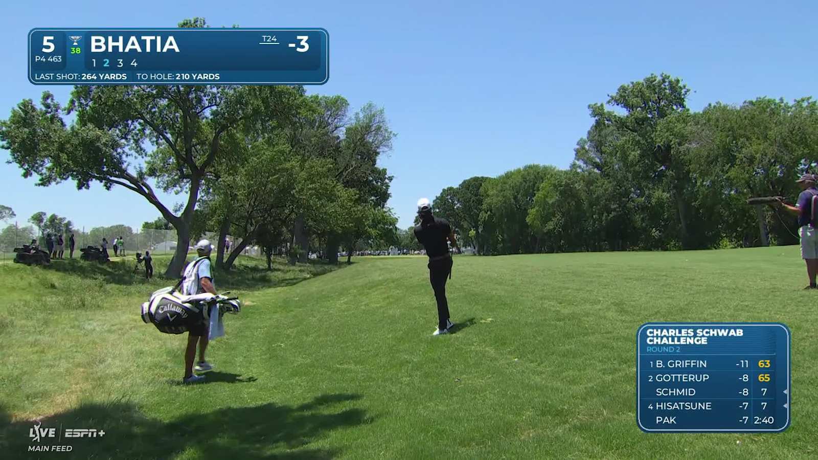 Akshay Bhatia makes birdie on No. 5 at Charles Schwab