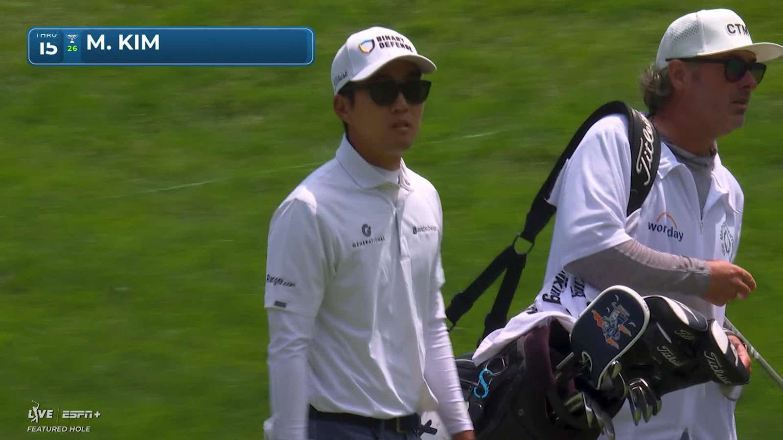 Michael Kim makes birdie on No. 15 at the Memorial