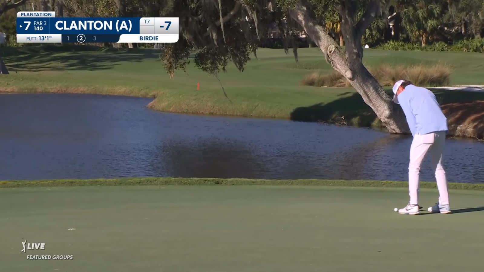 Luke Clanton sinks birdie putt at The RSM Classic