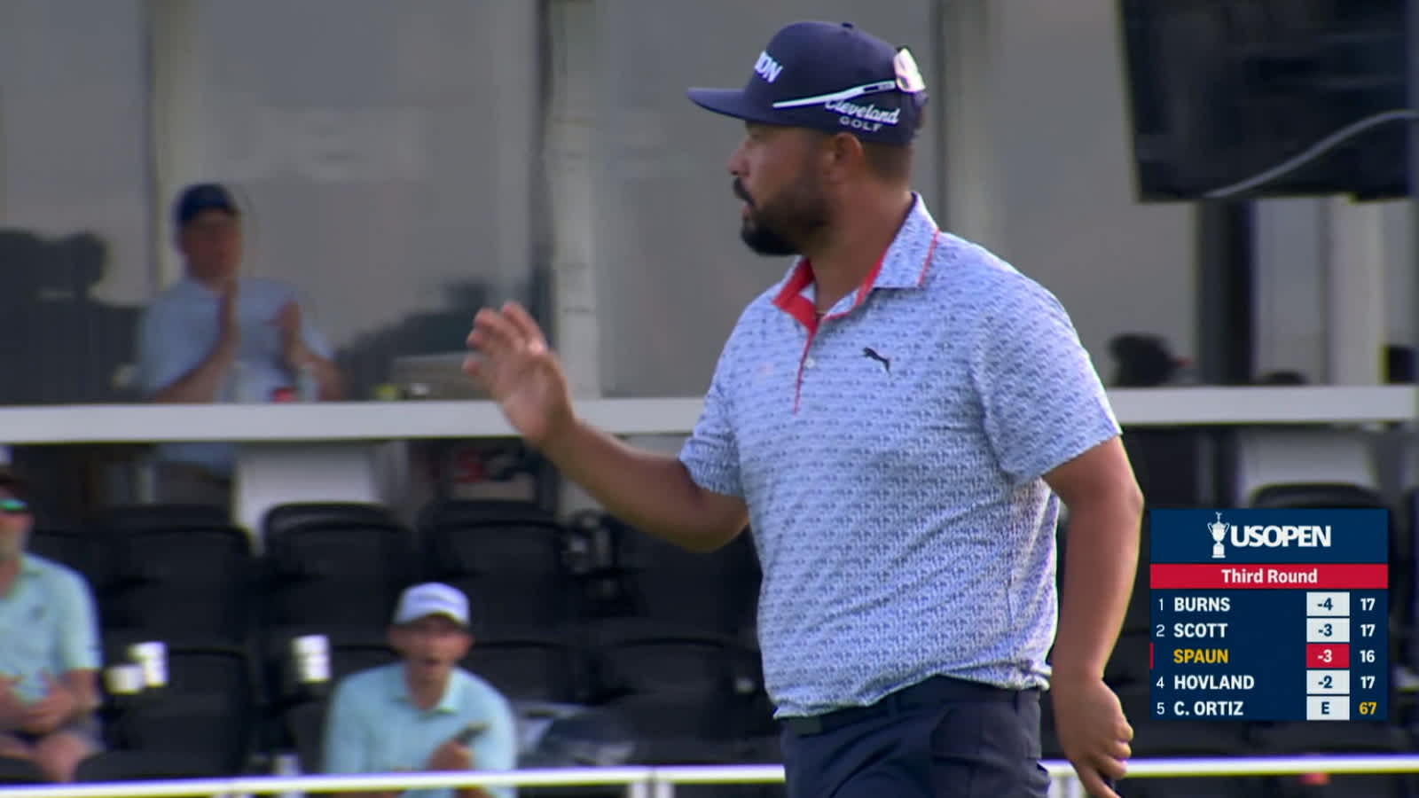 J.J. Spaun sinks birdie putt at U.S. Open