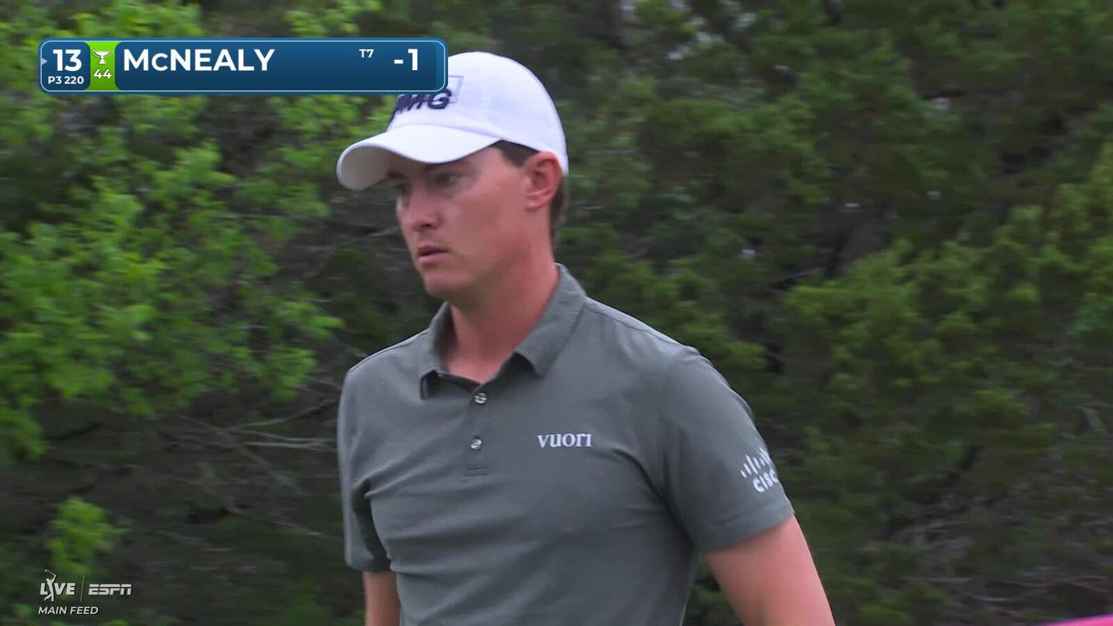 Maverick McNealy hits tee shot to 13 feet, sets up birdie on No. 13 at Valero