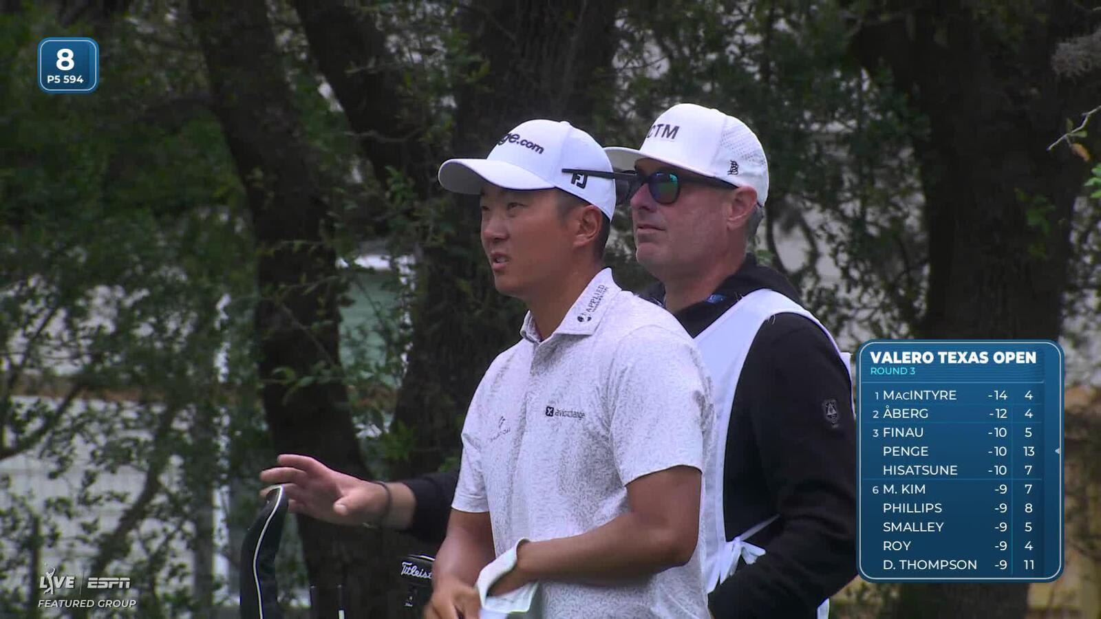 Michael Kim gets up-and-down from 45 feet for birdie on No. 8 at Valero