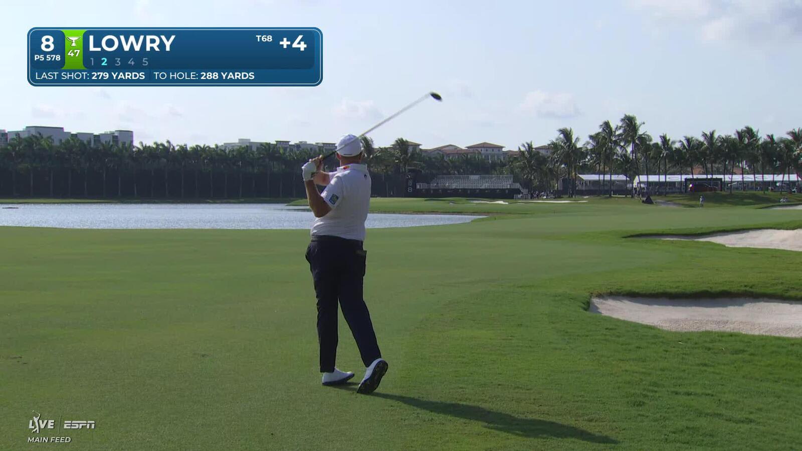 Shane Lowry reaches par-5 No. 8 in two, makes birdie at Cadillac