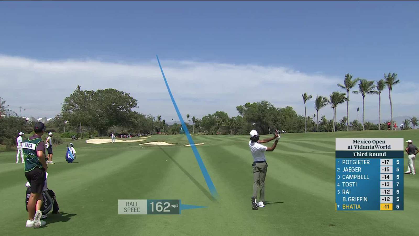 Akshay Bhatia's beautiful bunker shot sets up birdie at Mexico Open