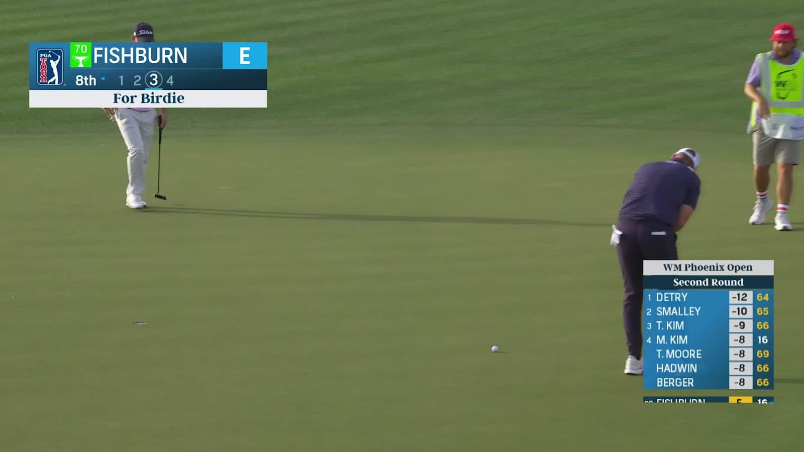 Patrick Fishburn drops birdie putt from 15 feet at WM Phoenix Open