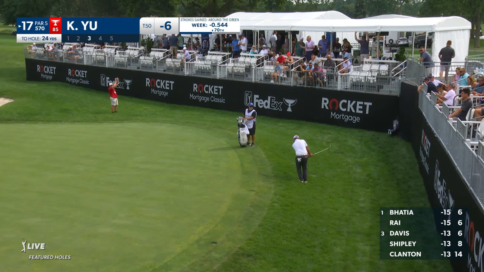 Kevin Yu gets up-and-down from greenside rough at Rocket Mortgage