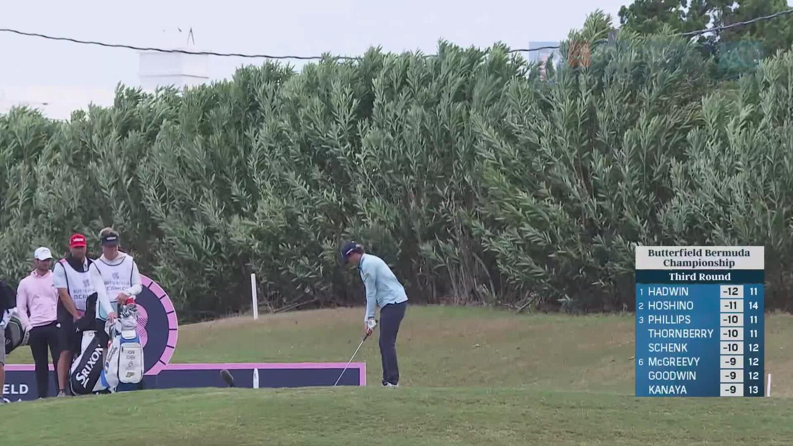Adam Schenk makes lengthy putt for birdie on No. 13 at Butterfield Bermuda