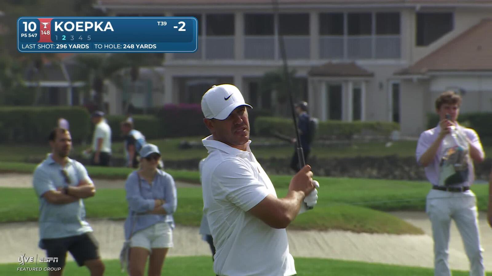 Brooks Koepka bunker shot to 4 feet sets up birdie on No. 10 at Cognizant Classic