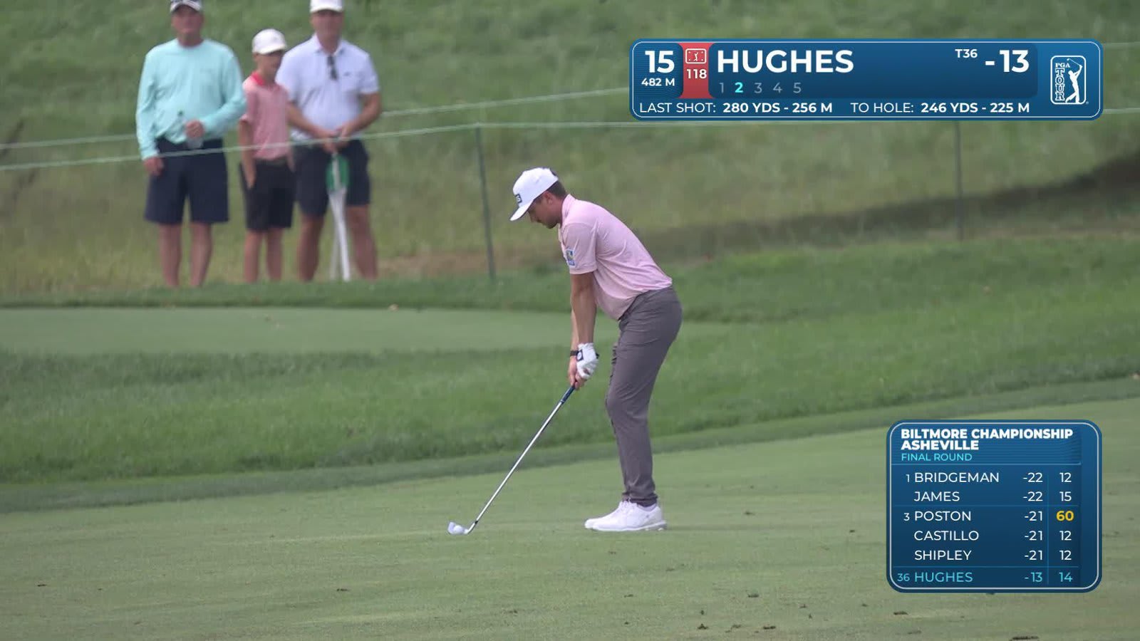 Mackenzie Hughes reaches par-5 No. 15 in two, makes birdie at Biltmore Championship