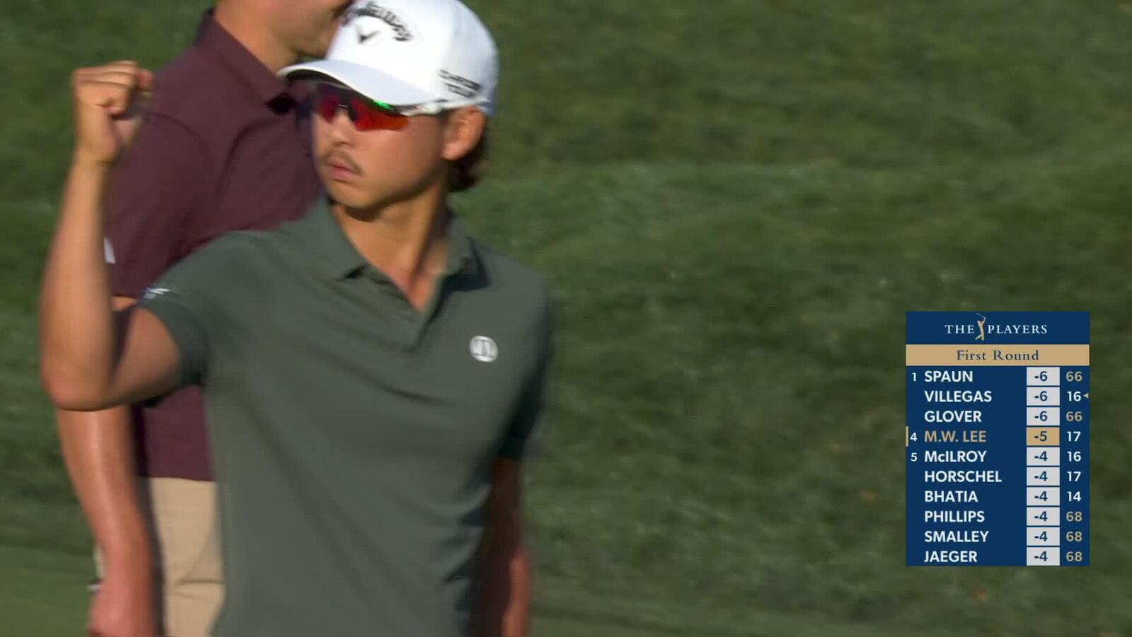 Min Woo Lee saves par after wayward tee shot at THE PLAYERS