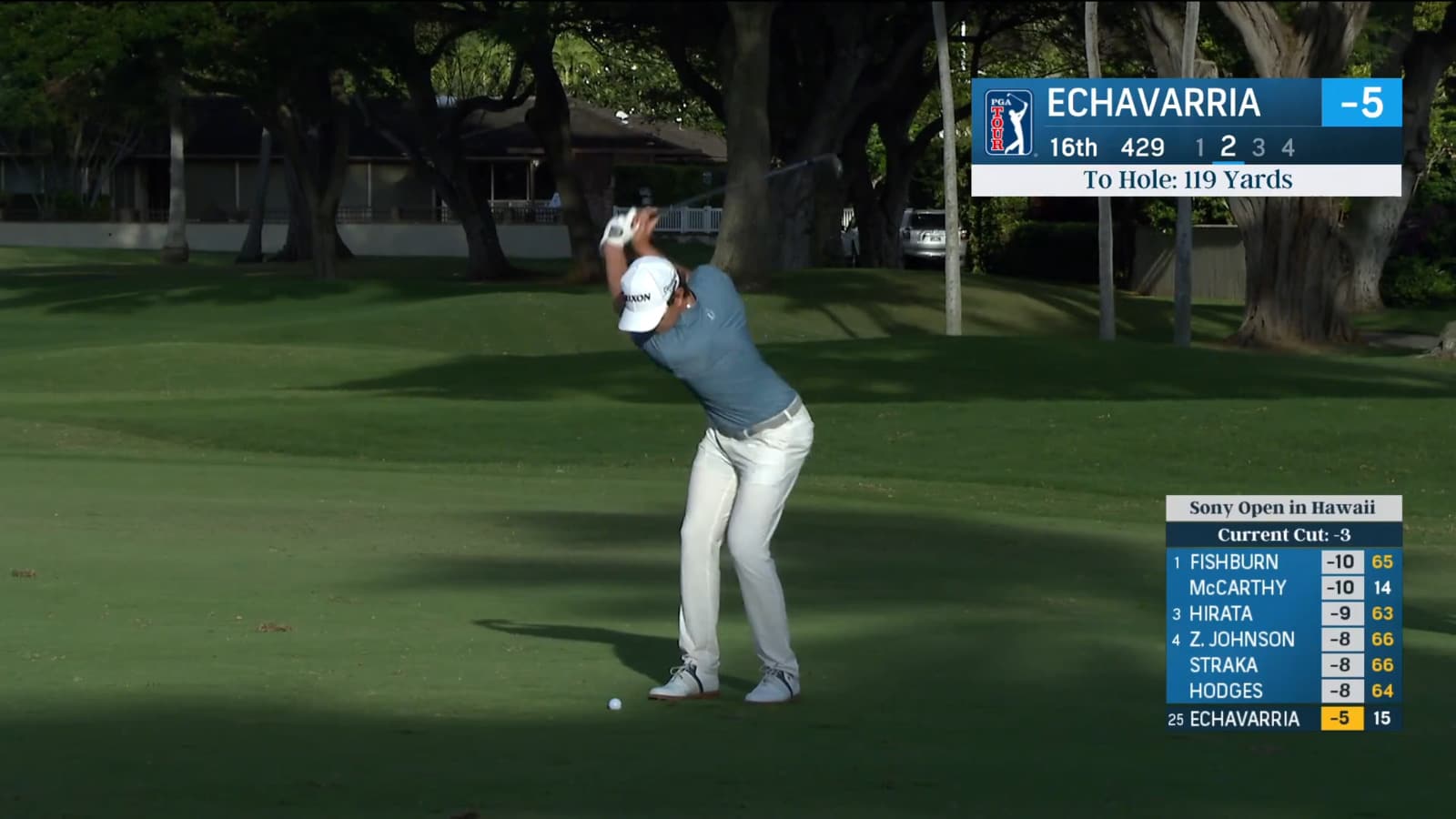Nico Echavarria dials in approach shot to set up birdie at Sony Open