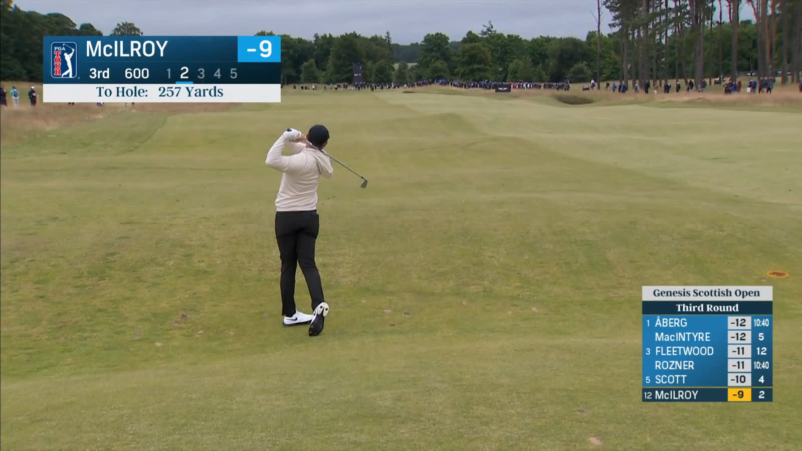 Rory McIlroy's short chip leads to birdie at Genesis Scottish Open