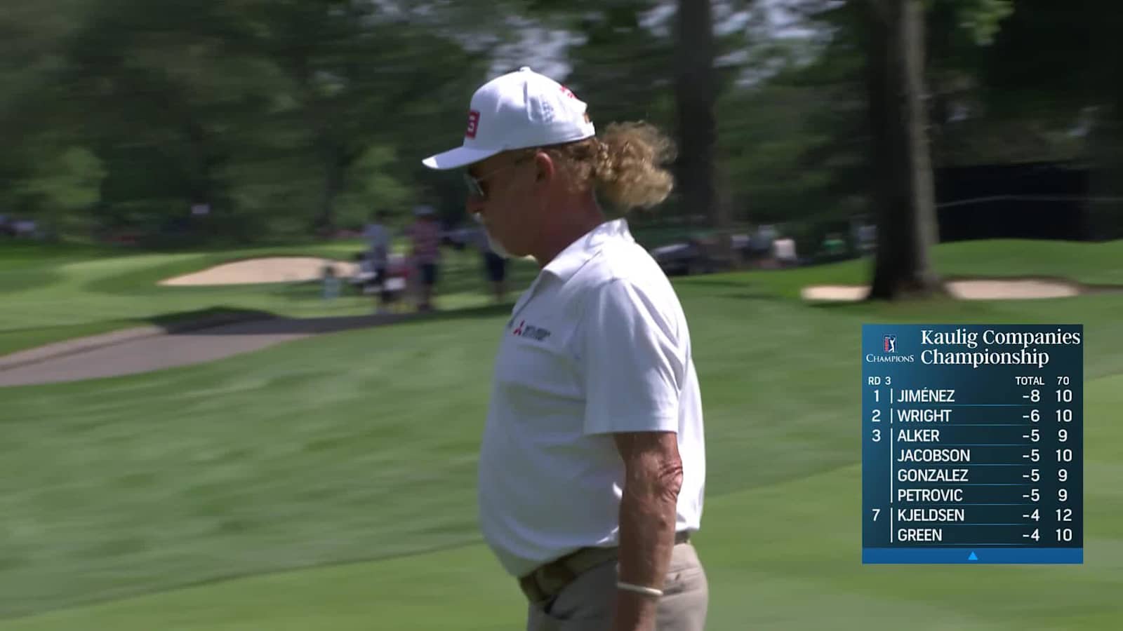 Miguel Angel Jiménez makes birdie on No. 11 at Kaulig Companies Championship