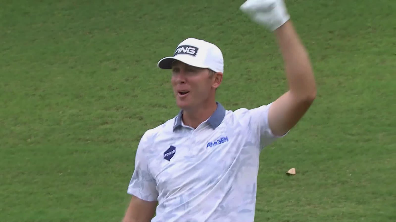 Seamus Power holes 74-yard shot for birdie on No. 14 at Butterfield Bermuda
