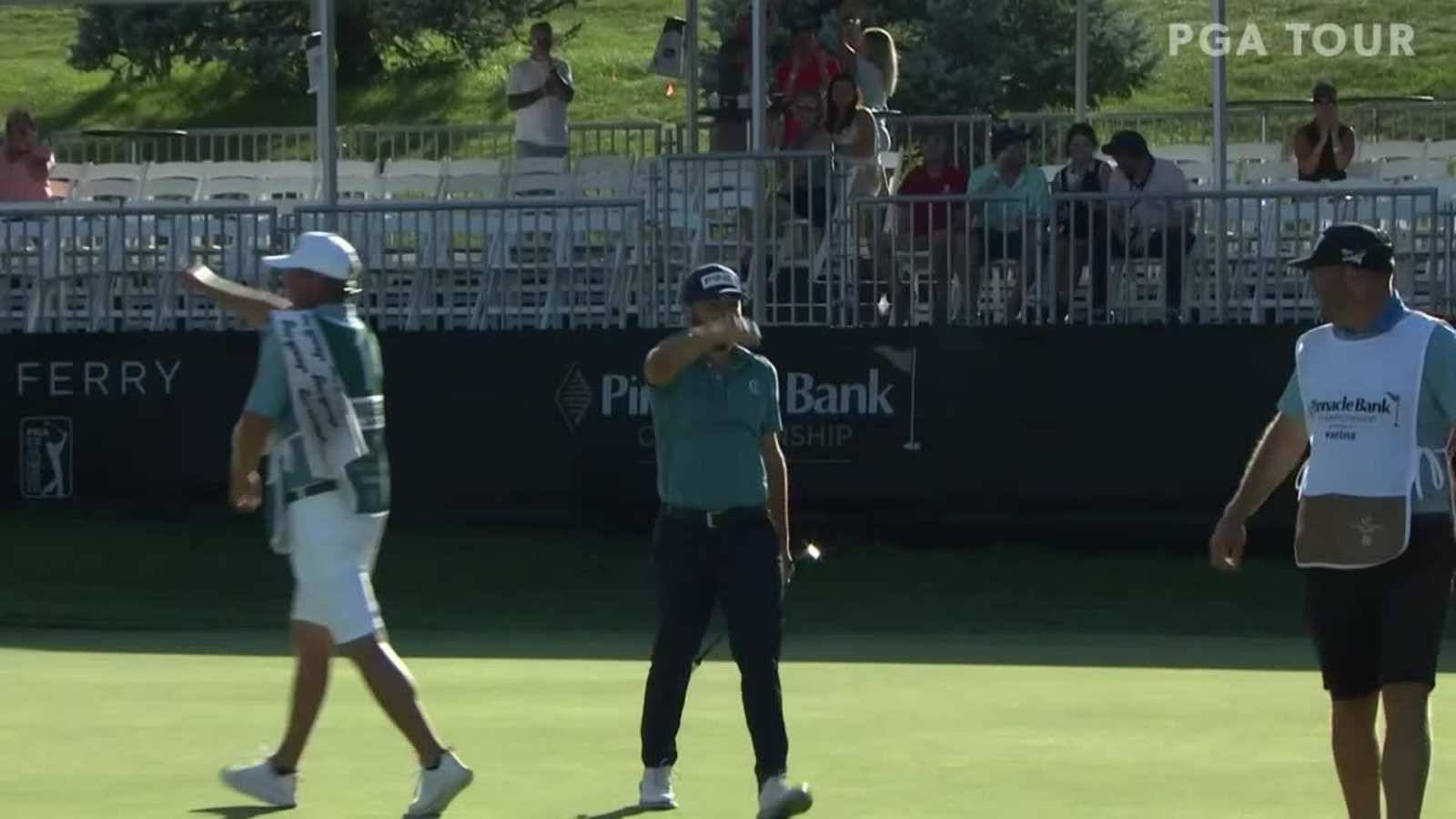 Stephan Jaeger makes birdie on No. 18 at Pinnacle Bank