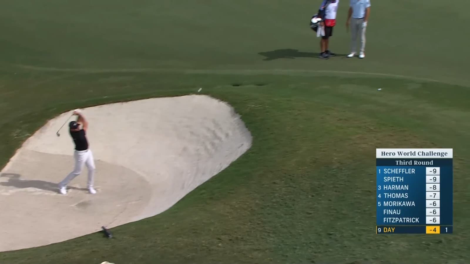 Jason Day holes out from greenside bunker for birdie at Hero World Challenge
