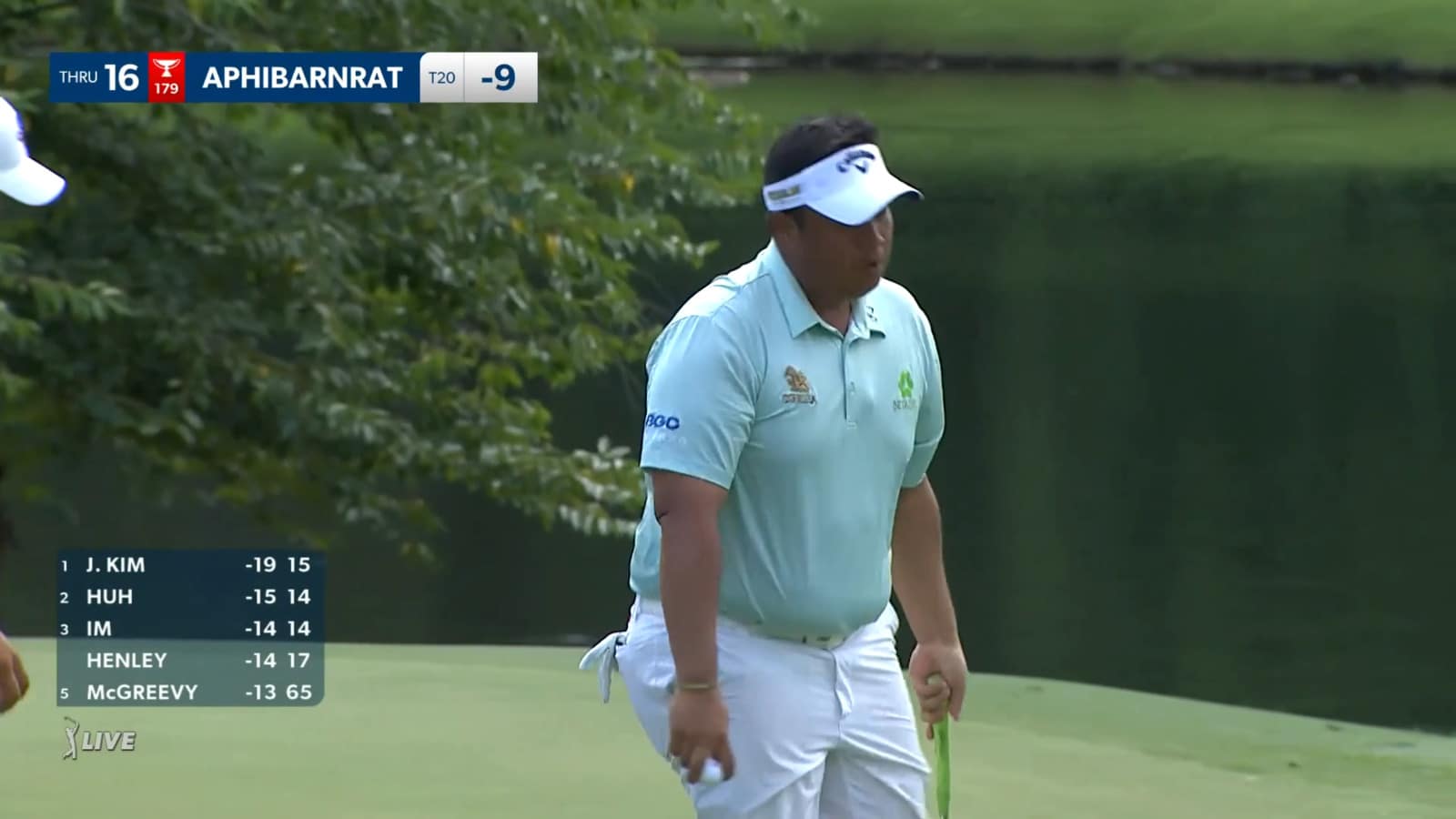 Kiradech Aphibarnrat hits tee shot to 5 feet at Wyndham