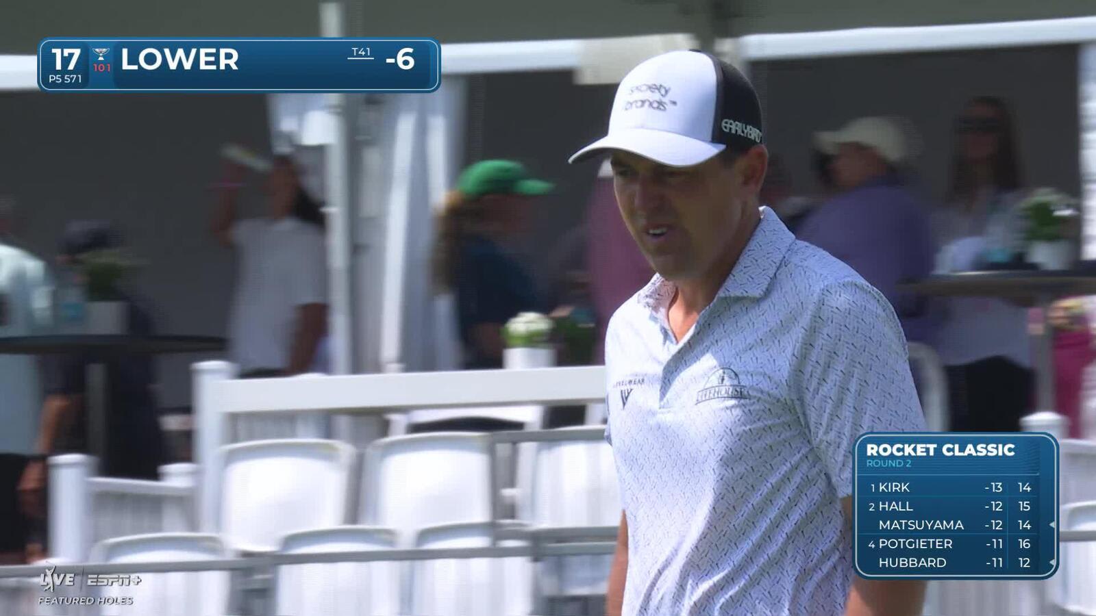 Justin Lower makes birdie on No. 17 at Rocket Classic