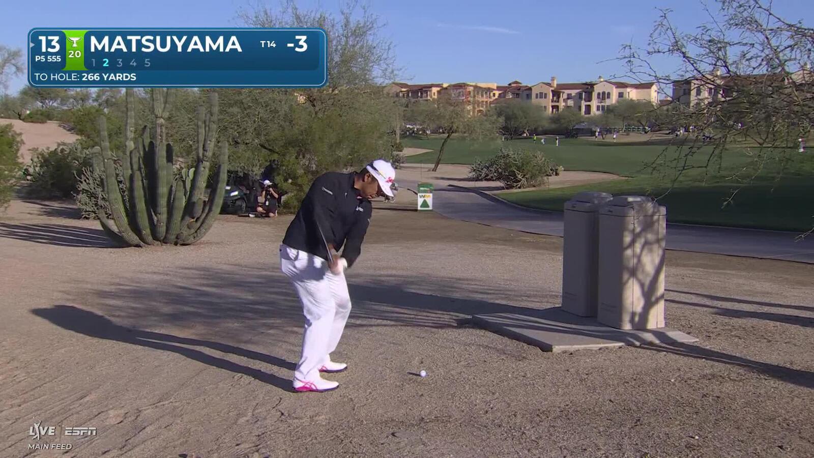 Hideki Matsuyama hits 107-yard approach to 9 feet, sets up birdie