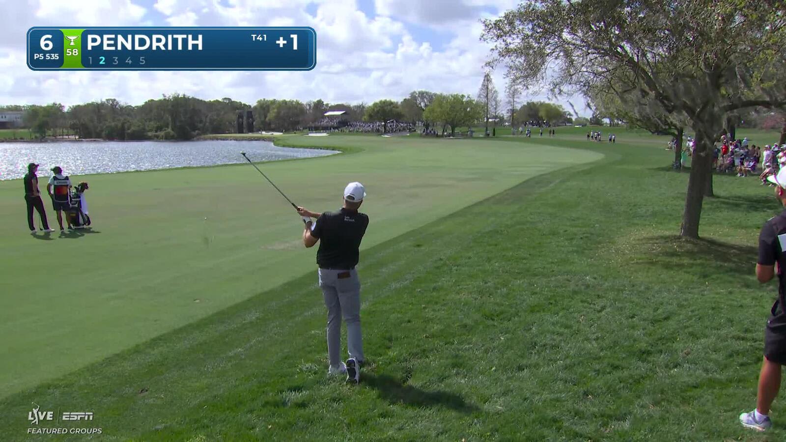 Taylor Pendrith hits 123-yard approach to 2 feet, sets up birdie on No. 6 at Arnold Palmer