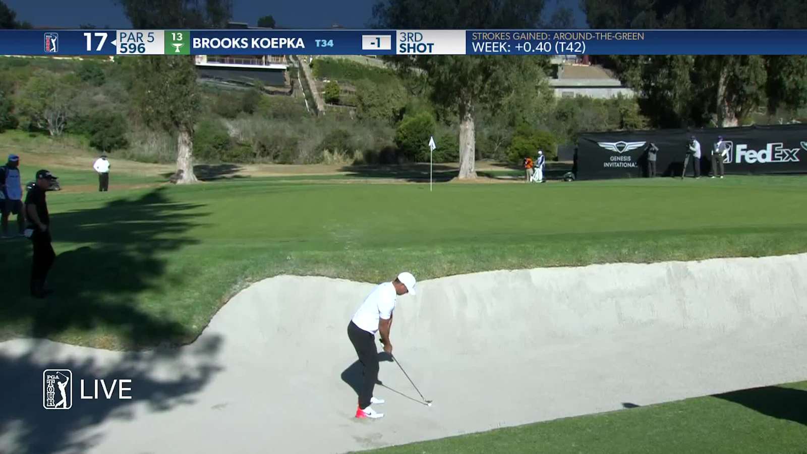 Brooks Koepka's impressive bunker shot leads to birdie at Genesis