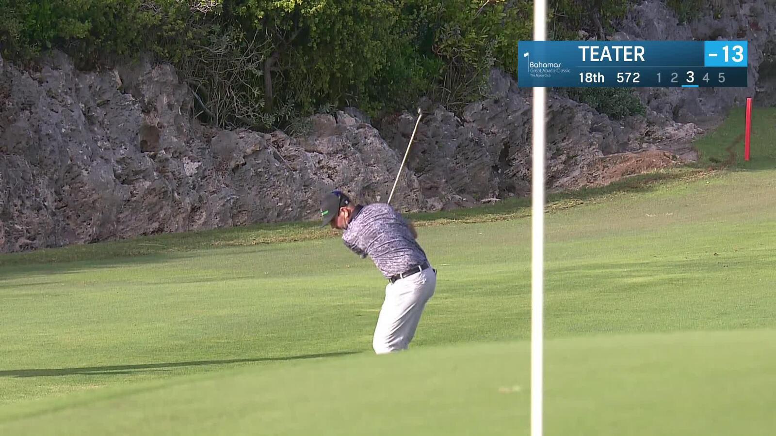 Josh Teater gets up-and-down for birdie at The Bahamas Great Abaco Classic
