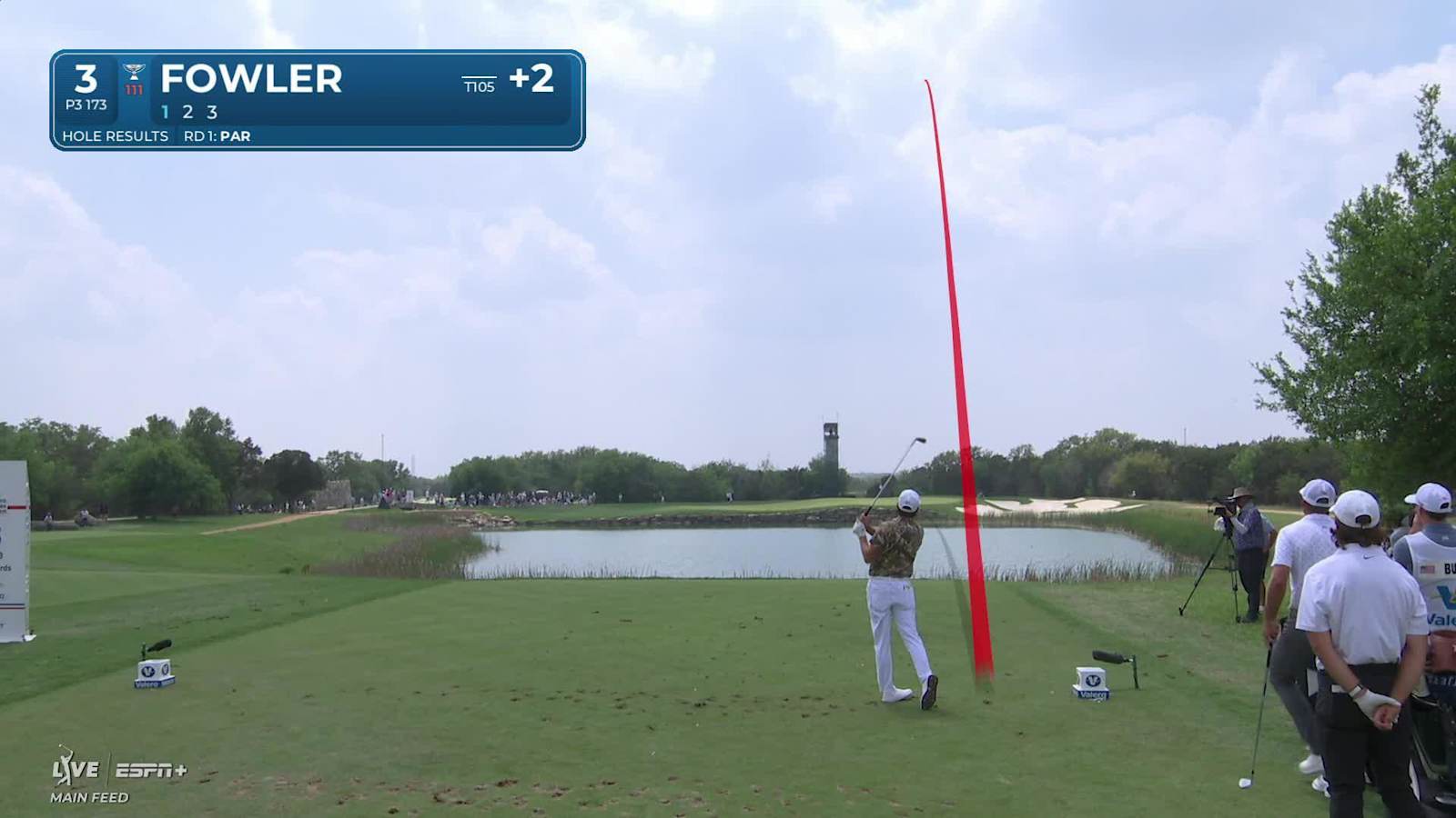 Rickie Fowler sinks a 24-foot birdie putt on No. 3 at Valero