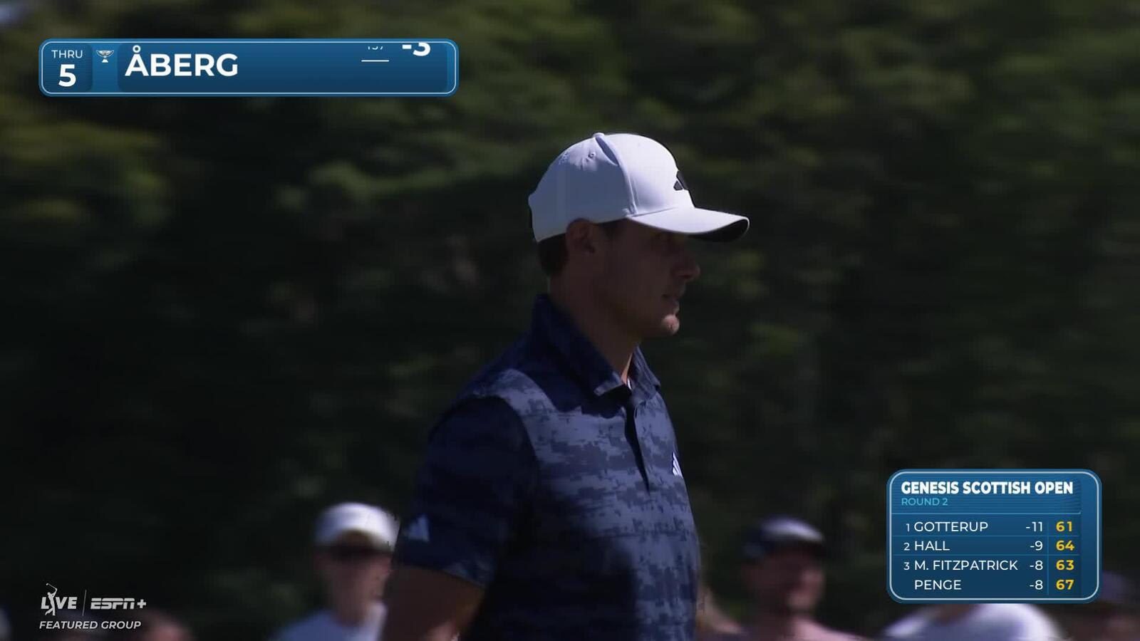 Ludvig Åberg nails tricky putt for birdie at Genesis Scottish Open
