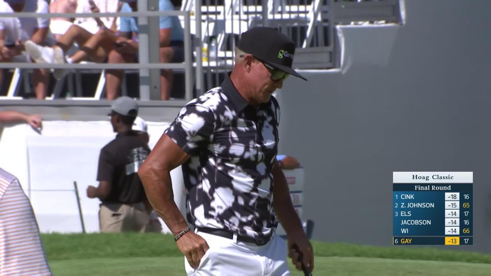 Brian Gay makes birdie on No. 18 at Hoag Classic