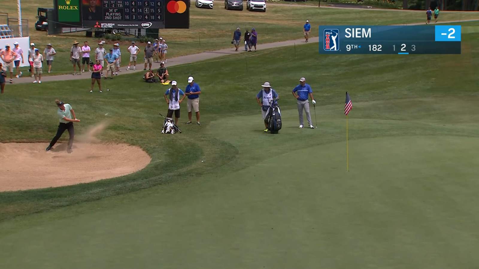 Marcel Siem holes out from bunker to birdie at Barbasol