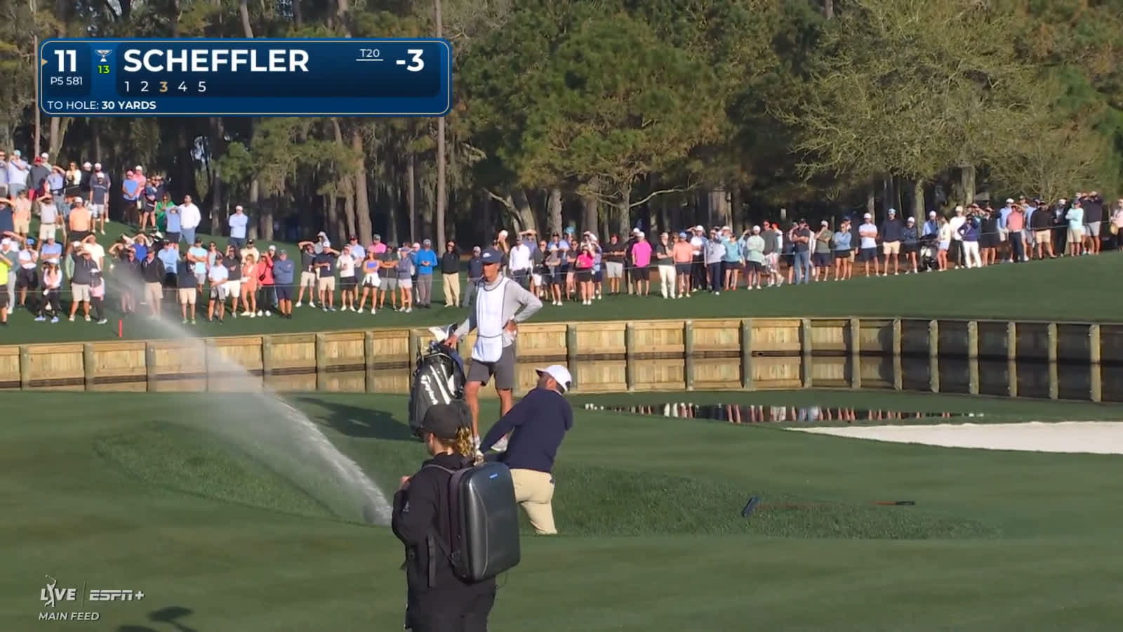 Scottie Scheffler gets up-and-down for birdie at THE PLAYERS