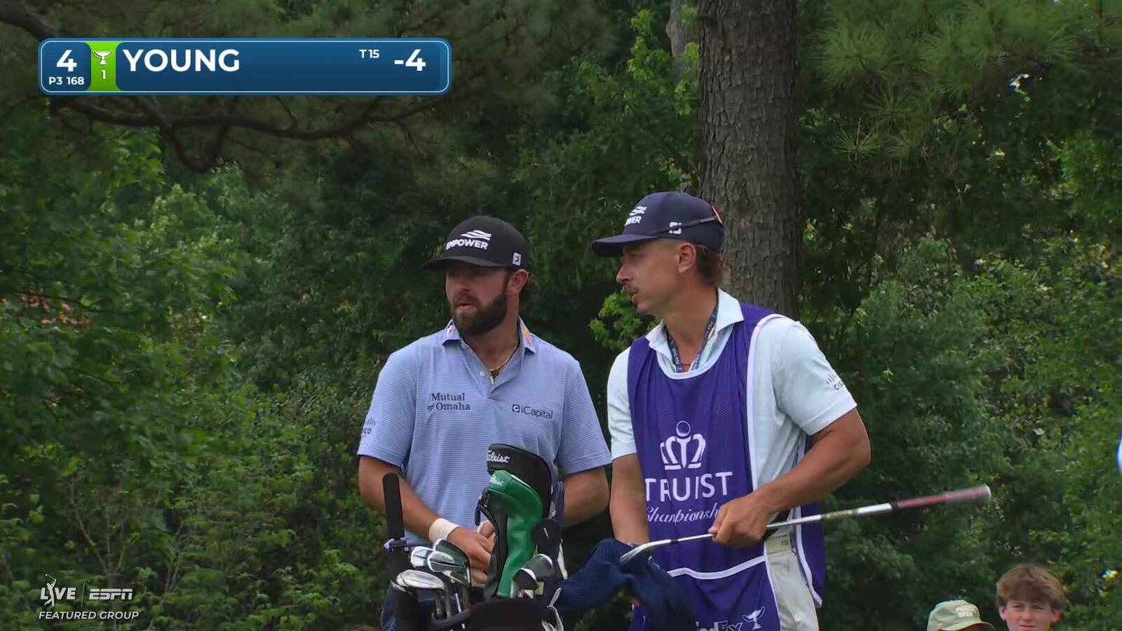 Cameron Young hits tee shot to 5 feet, sets up birdie on No. 4 at Truist Championship