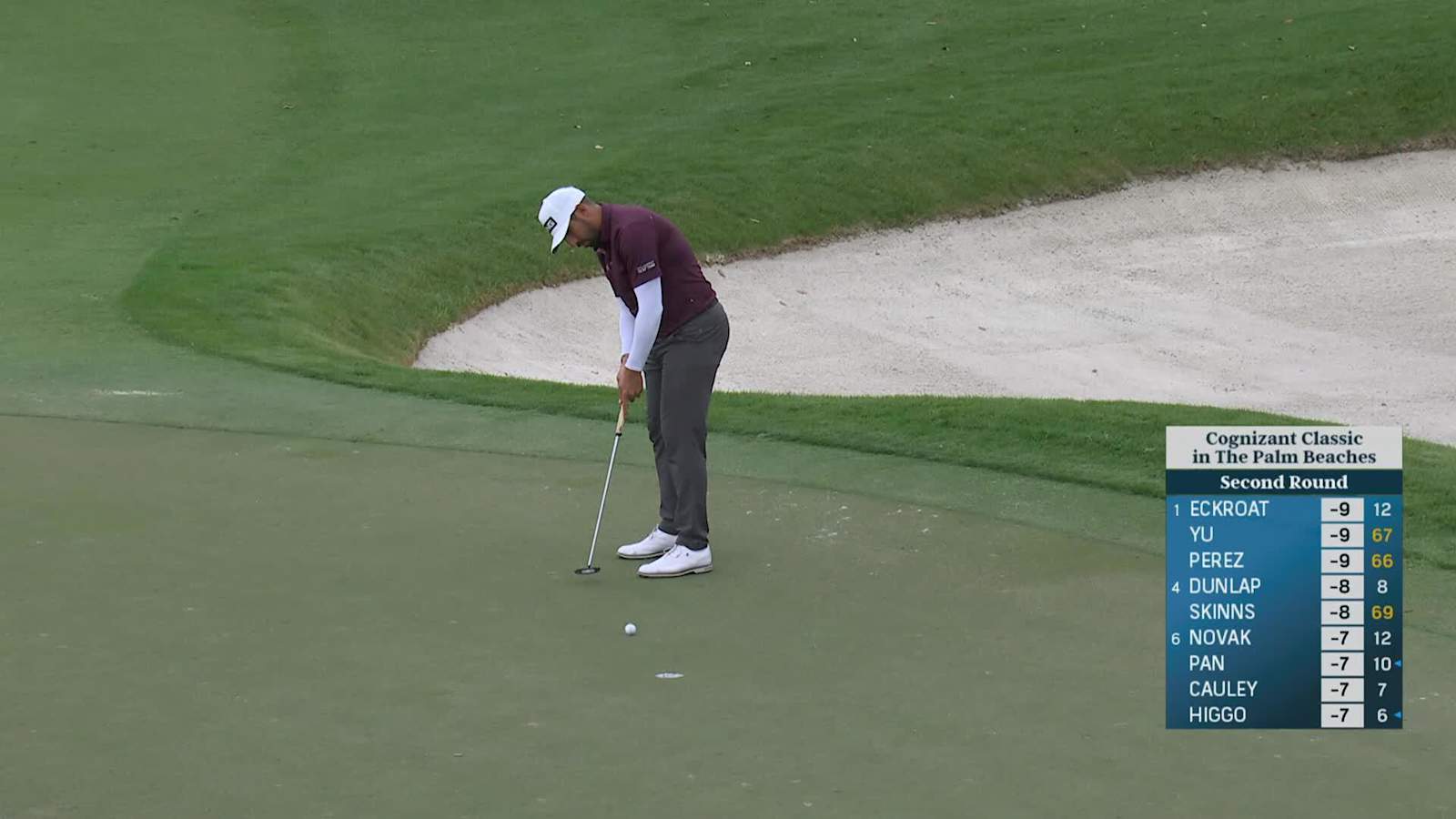 Matthieu Pavon makes a short birdie putt at Cognizant Classic