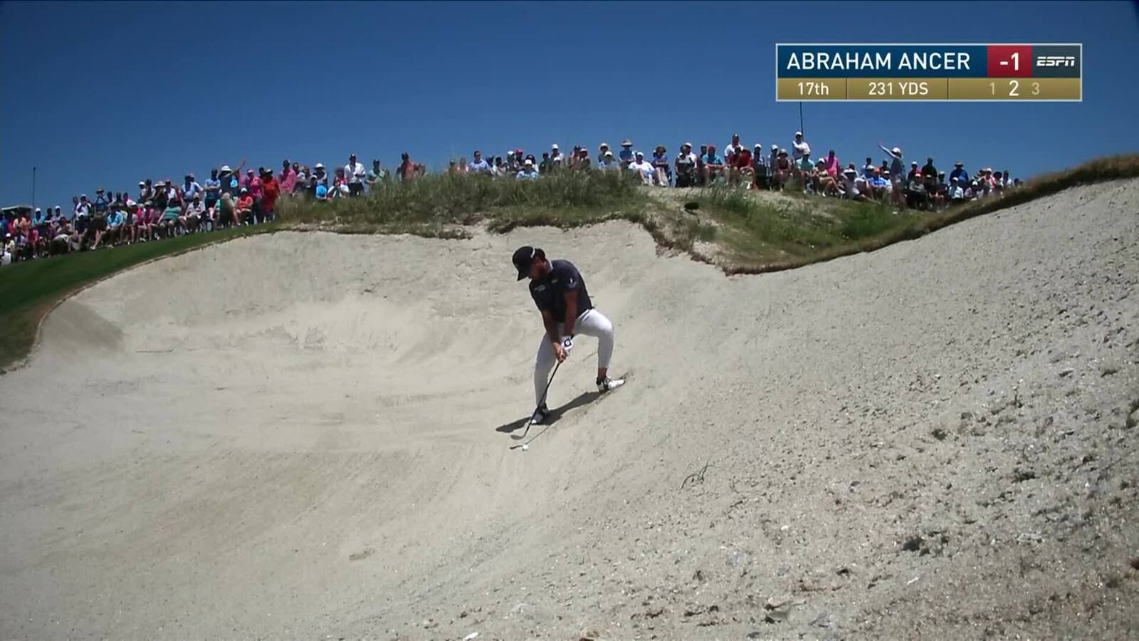 Abraham Ancer's impressive par save from bunker at the PGA Championship