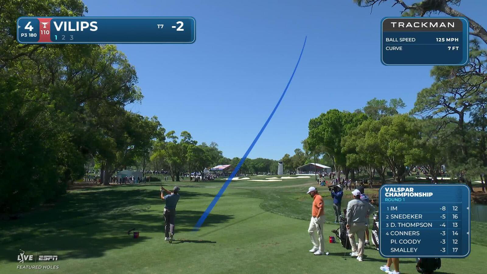 Karl Vilips hits 183-yard tee shot to 11 feet, sets up birdie on No. 4 at Valspar