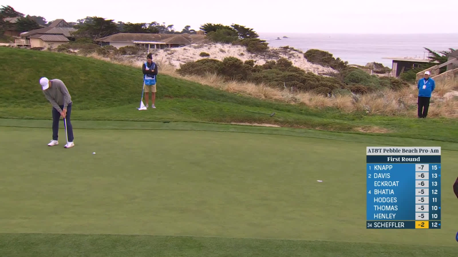 Scottie Scheffler buries 19-foot birdie at AT&T Pebble Beach