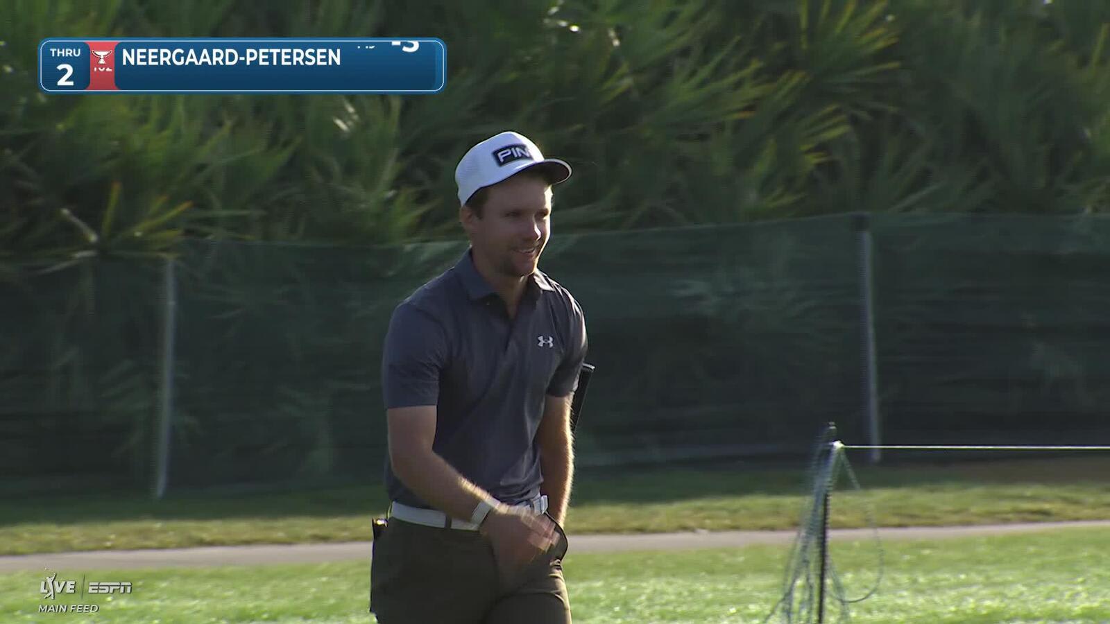 Rasmus Neergaard-Petersen sinks 47-foot birdie putt on No. 2 at Cognizant Classic
