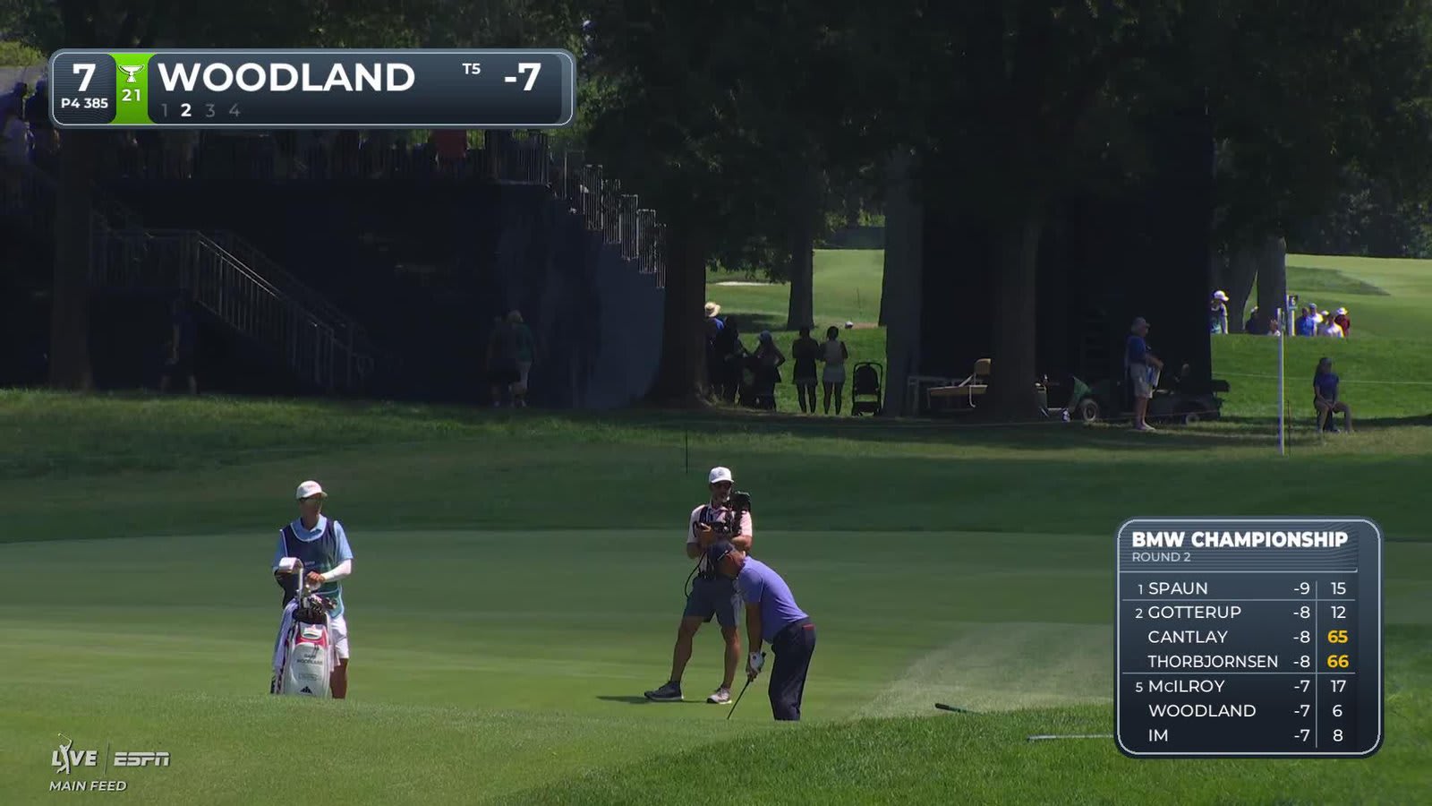 Gary Woodland's 120-yard approach sets up birdie on No. 7 at BMW Championship
