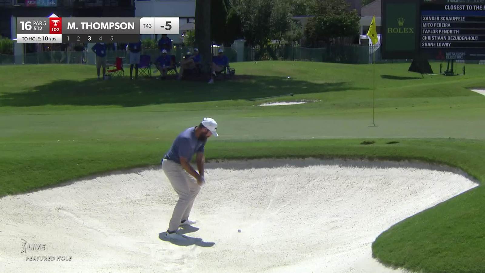 Michael Thompson gets up-and-down from greenside bunker at FedEx St. Jude Champ