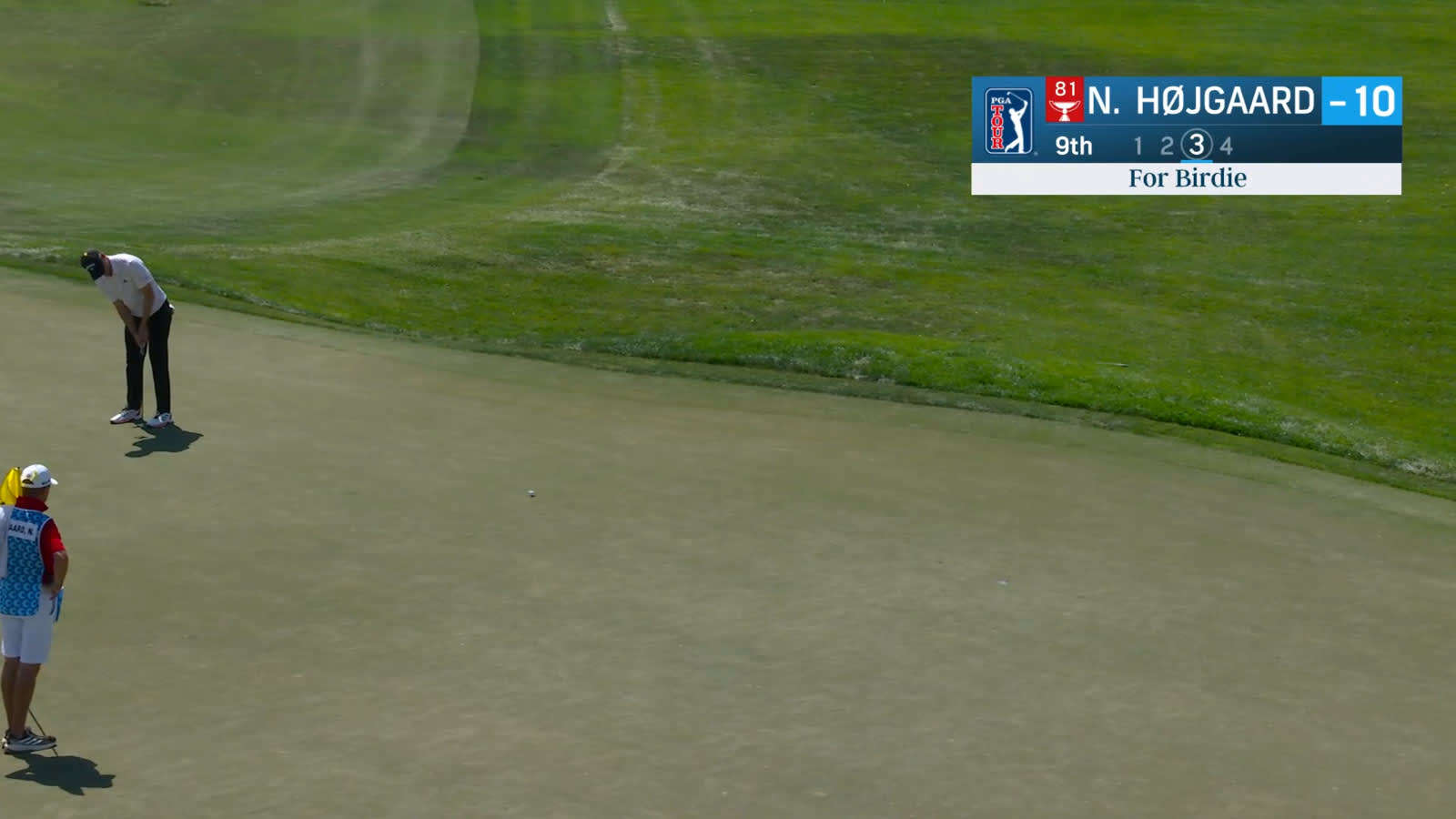 Nicolai Højgaard holes a 29-foot breaking birdie putt at Cognizant Classic