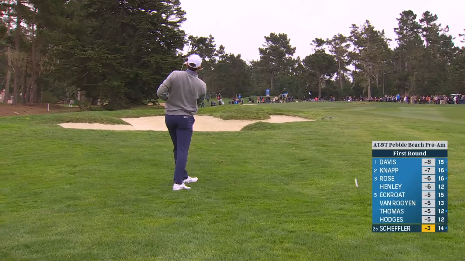 Scottie Scheffler's approach to 4 feet leads to birdie at AT&T Pebble Beach