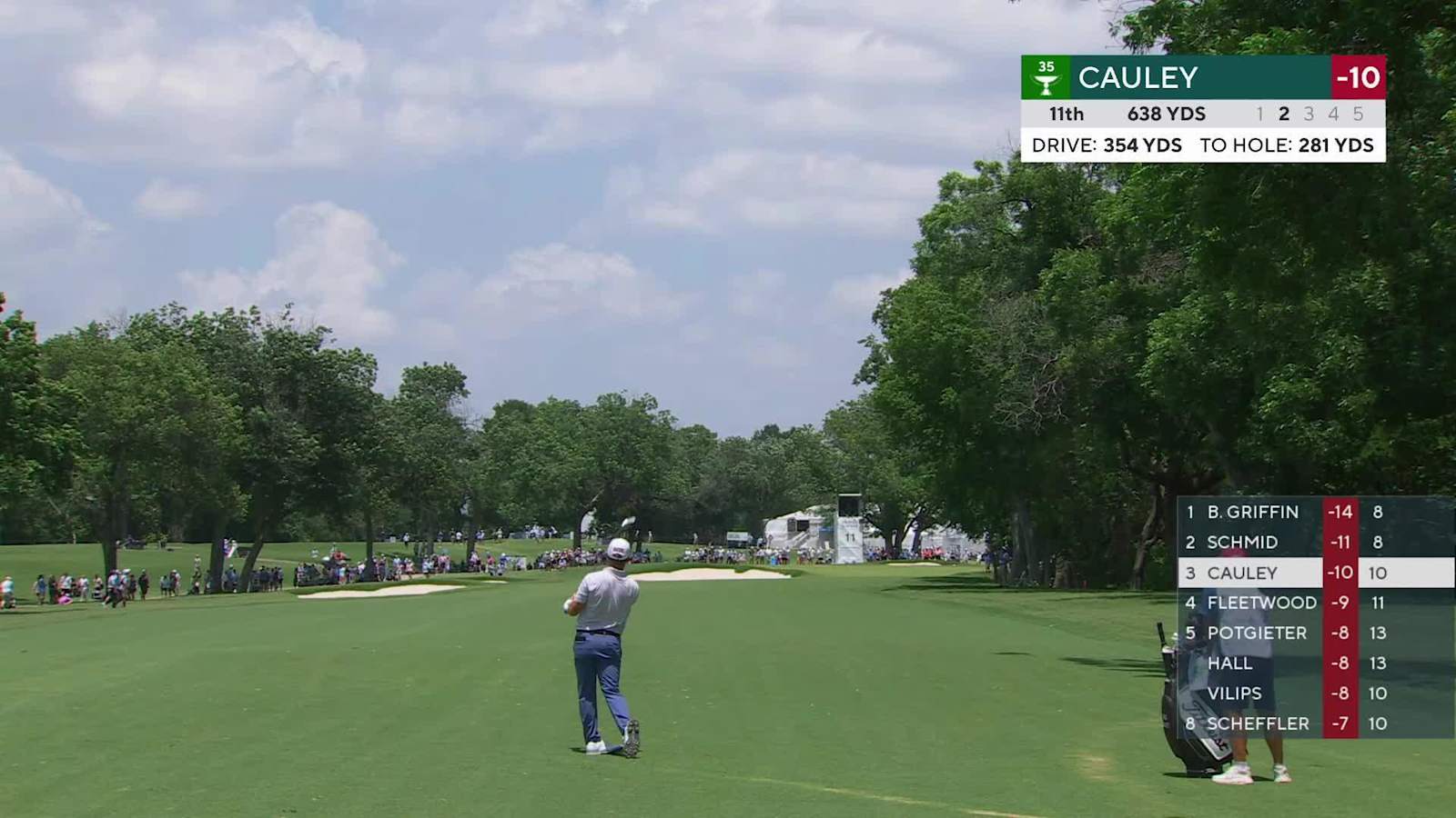 Bud Cauley gets up-and-down for birdie on par-5 11th at Charles Schwab