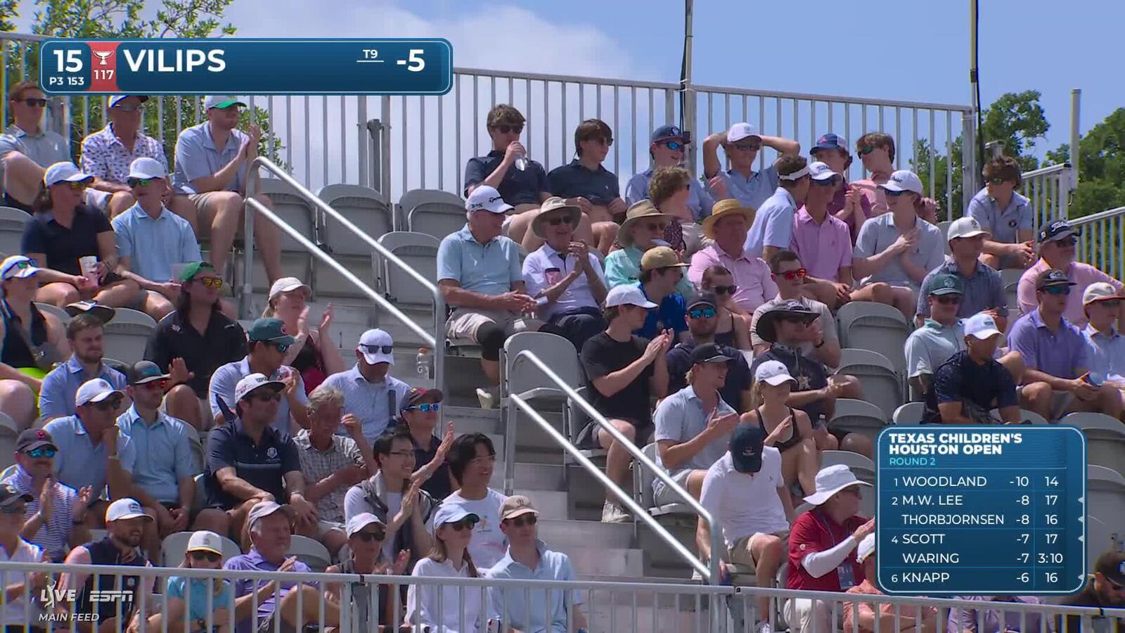 Karl Vilips hits 155-yard tee shot to 6 feet, sets up birdie on No. 15 at Texas Children's