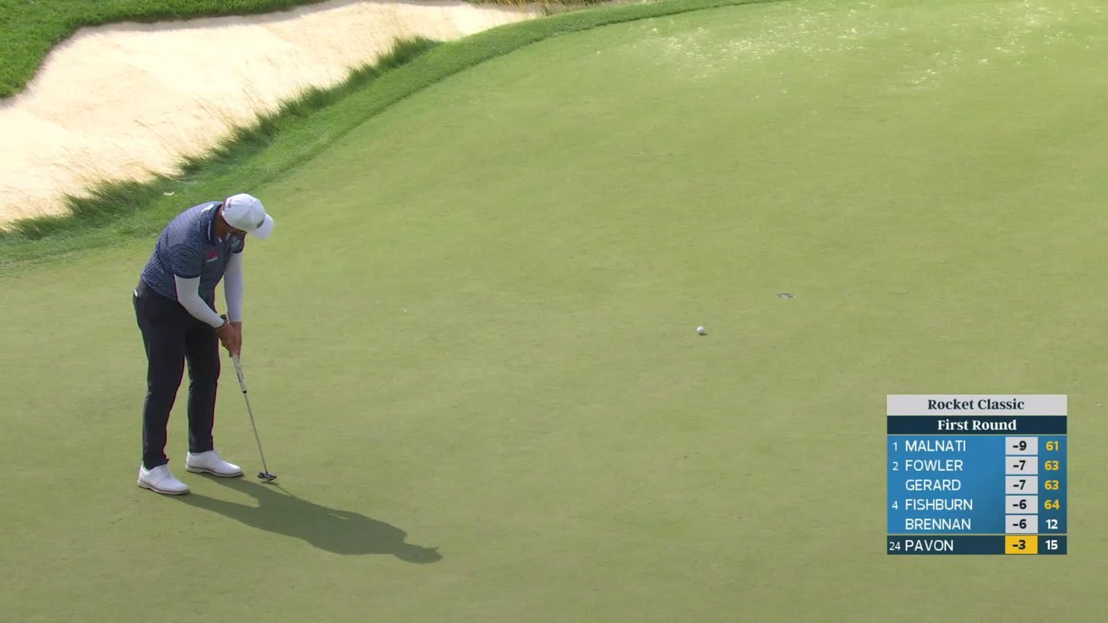 Matthieu Pavon drains 17-foot putt for birdie on No. 16 at Rocket Classic