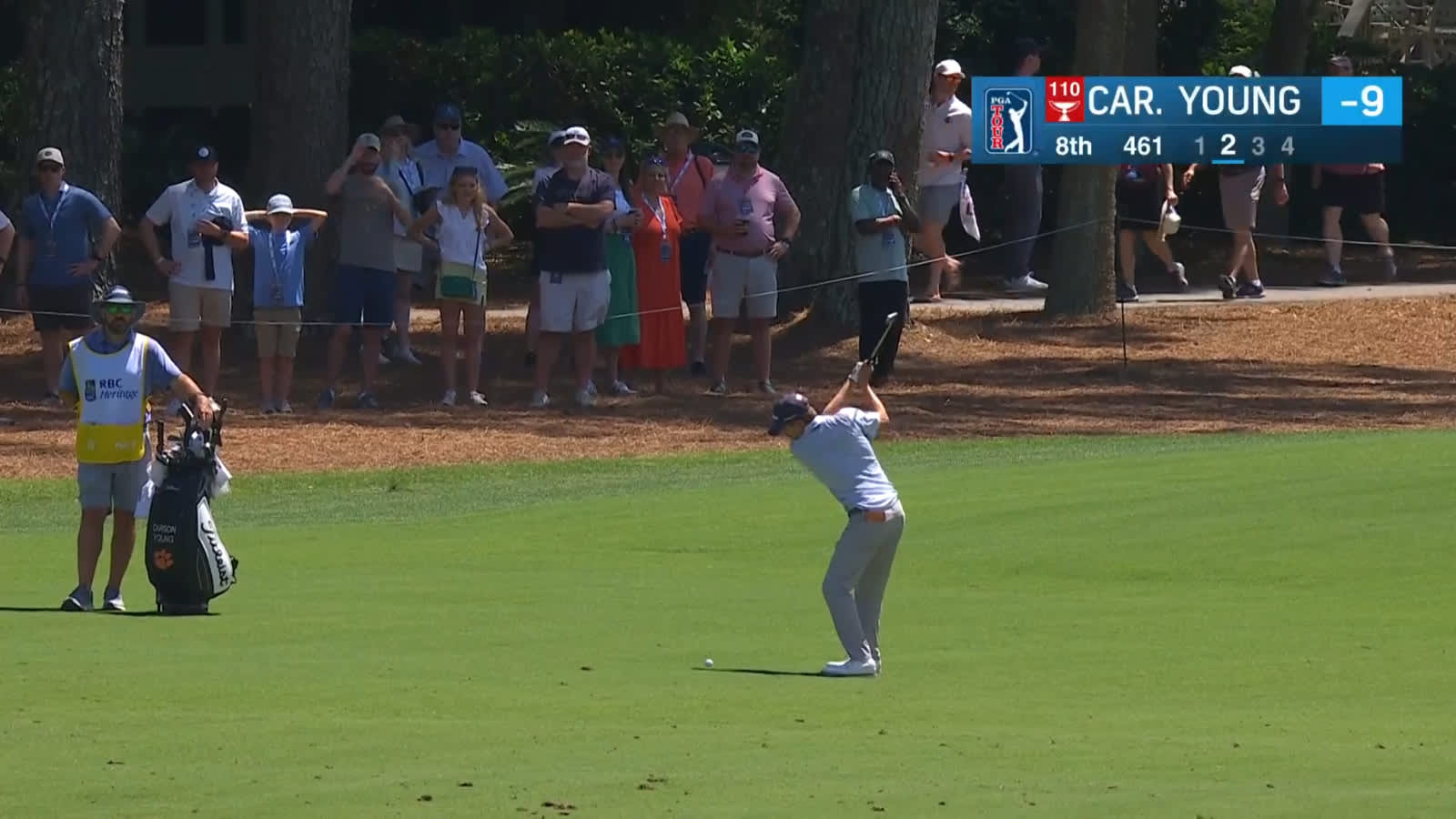 Carson Young uses nice approach to set up birdie at RBC Heritage