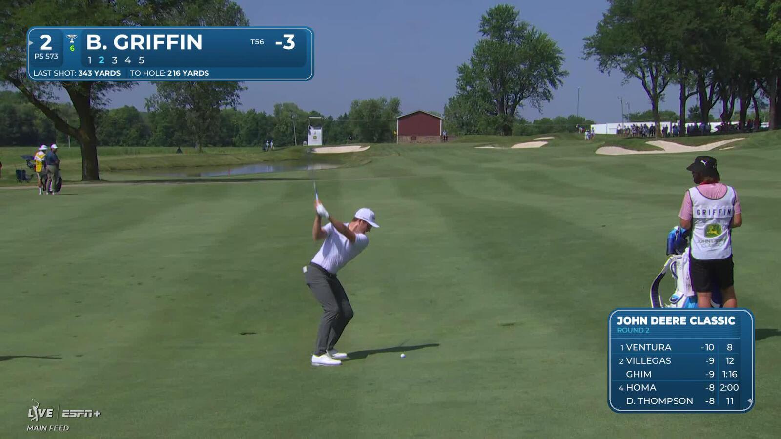 Ben Griffin makes birdie on No. 2 at John Deere