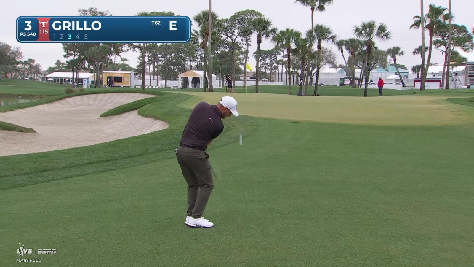 Emiliano Grillo hits 38-yard approach to 2 feet, sets up birdie on No. 3 at Cognizant Classic